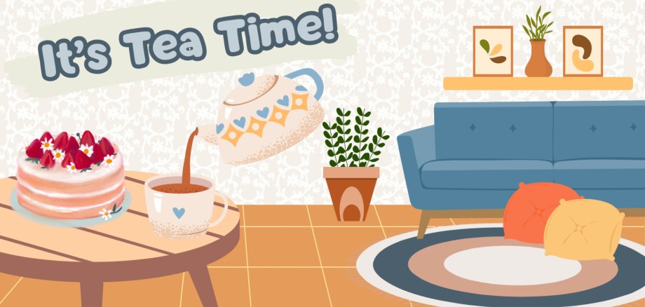 Beige and Blue Illustrated Tea Day Presentation (1350 x 1080 px) (2000 x 1080 px) - 1